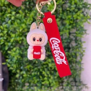 Coca-Cola Red and White Bunny Keychain NWOT
